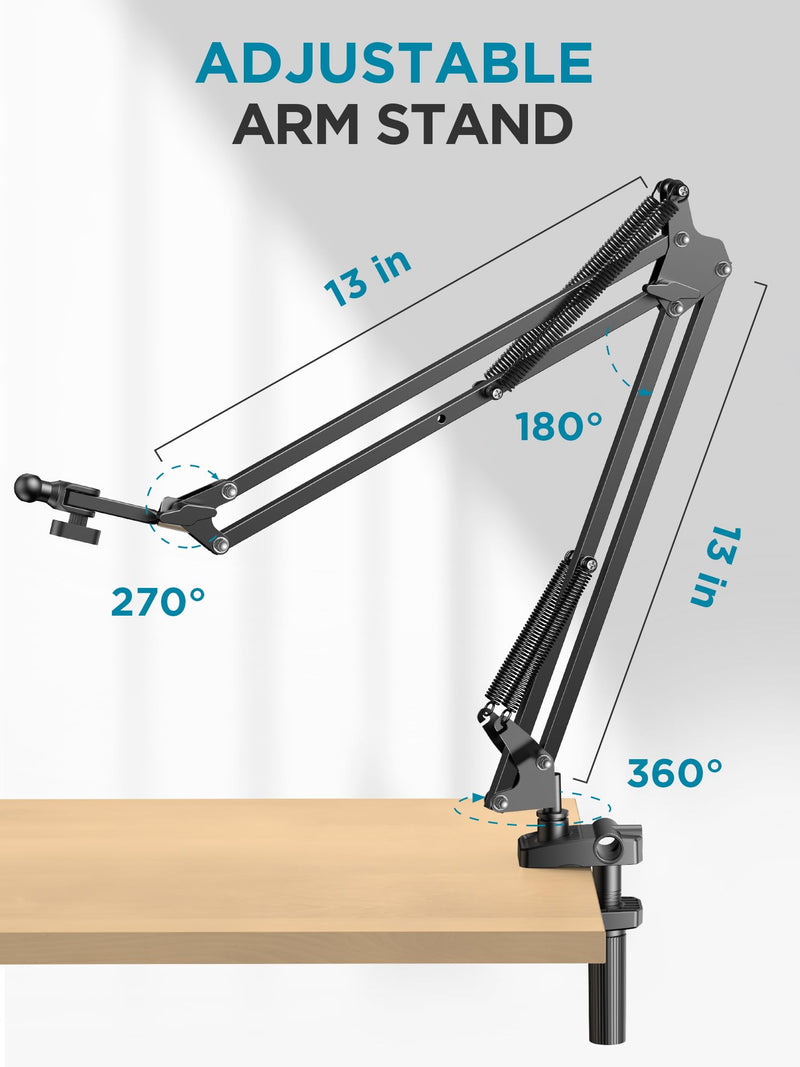 InnoGear Tablet Holder for Bed, Overhead Tablet Stand Phone Holder Tablet Mount for Desk 2 Clamps with Swivel Ball Head for iPad Kindle Switch Graphics Tablets 4-13" Devices