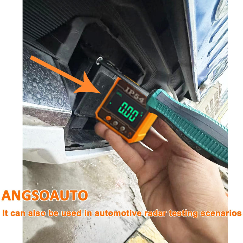 Digital Angle Magnetic Protractor,4 of 90° Measuring Range Mini Digital Level with Backlight Carpenter Tools IP54 Waterproof Inclinometer for ADAS Calibration Auto Angle Measurement