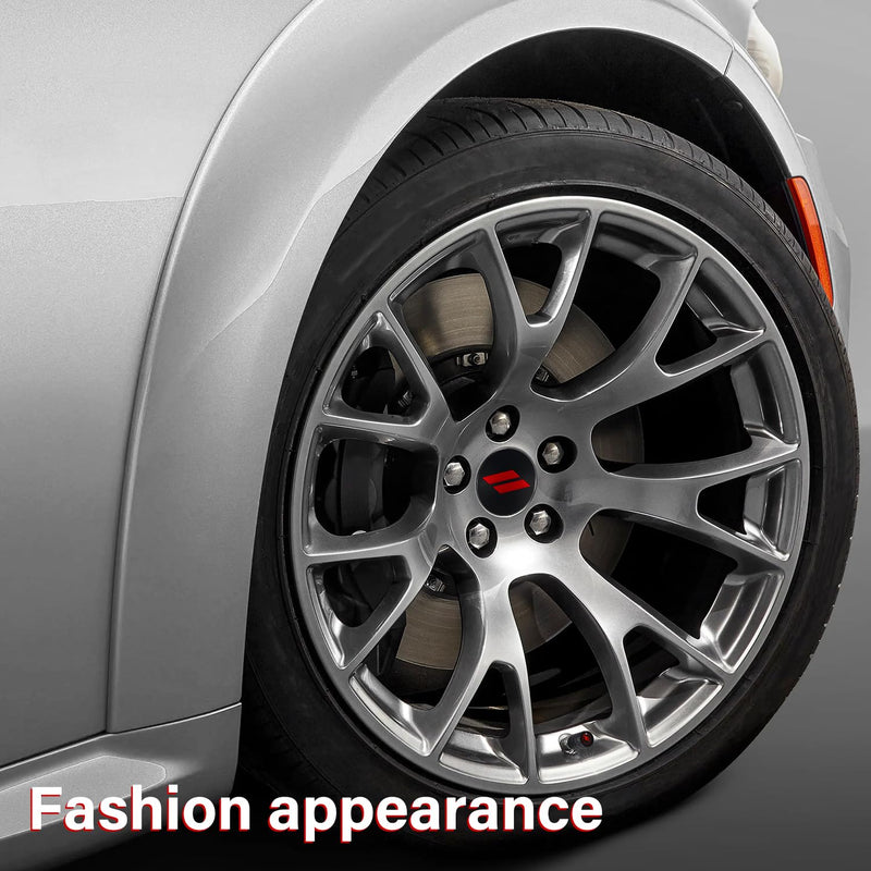 4PCS 63mm=2.5 inch Slash Wheel Center Cap Covers for Dodge Charger Challenger Durango Journey Avenger Hornet Dart R/T SRT Non Fading Hubcaps Rim + Tire Valve Stem Caps Covers Trim (Red) red