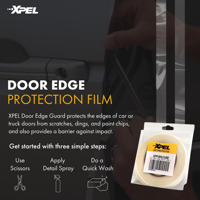 XPEL Door Edge Guard Protection Film Roll, 1/2" x 100' - Car or Truck Doors, Protective Barrier Against Minor Scratches, Paint Chips, Door Edge Impact, and Dings - Prevents Damage and Possible Rust ½ Inch x 100 Foot