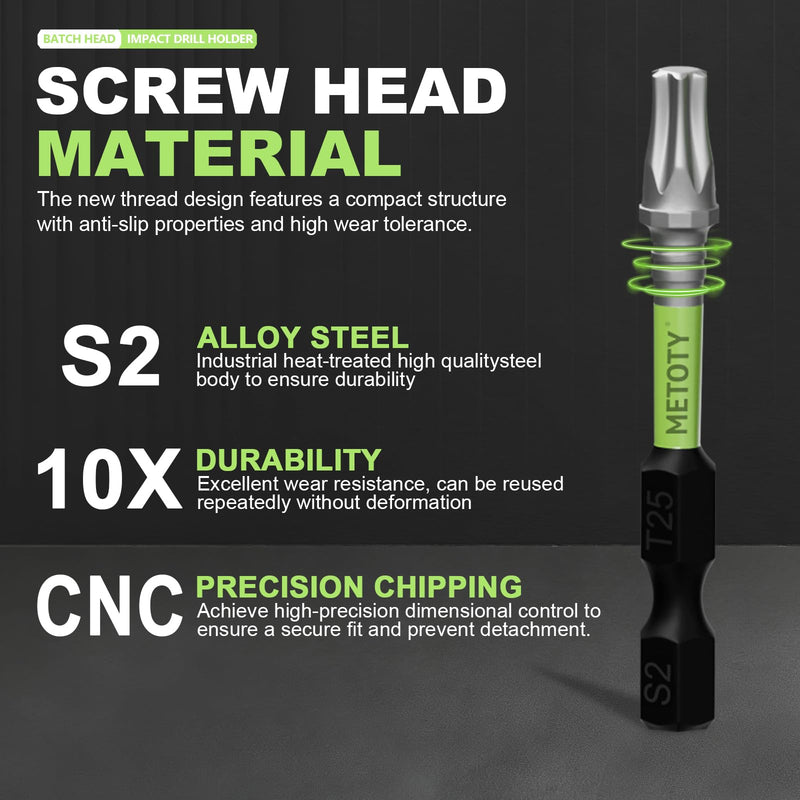 Magnetic Screwdriver Bit Set, 93-Piece Impact Ready S2 Steel Driver Bits with Magnetizer, Extension Bars, for Automotive, Repair & DIY Projects (PH/PZ/SQ/T/Torx) Mixed-93PCS (with Storage Box)