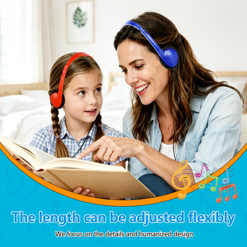 Classroom Headphones Bulk 10 Pack for Kids Students, Wired | On Ear Headphones for School Teens Adults Testing Online Learning, 3.5mm Jack for Laptop Chromebook Mixed Colors