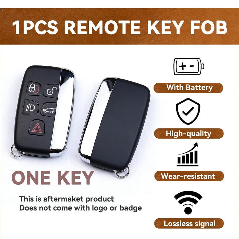Key Fob Remote 315MHz for Land Rover Jaguar 2011-2019 KOBJTF10A | 1PCS 5 Button Smart Remote, Fits Range Rover Evoque Sport Discovery LR2 LR4, Jaguar F-Type XE XF XJ, Includes Emergency Key