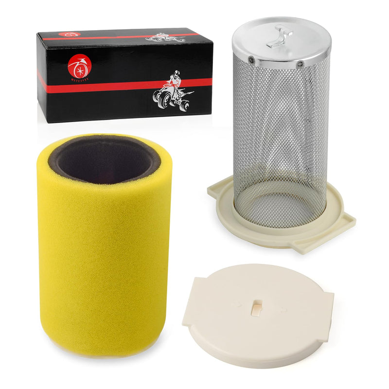 Air Filter & Guide & END CAP Kit For Yamaha Big Bear 350 Moto-4 250 350 Timberwolf 250 YFB250 1987-2000 Kodiak 400 YFM400FW 1993-1999