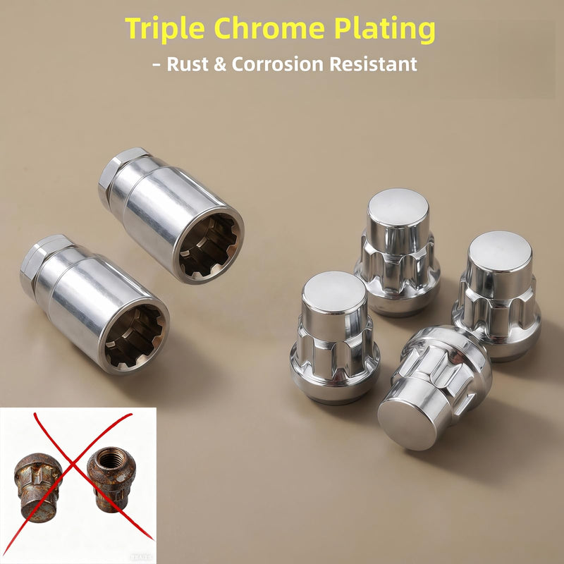 for Honda Wheel Lock Lug Nuts,Two Keys,M12x1.5 Thread, Ball Seat, 31.7mm Height, Anti-Theft Wheel Locks Compatible with Honda & Acura US Models