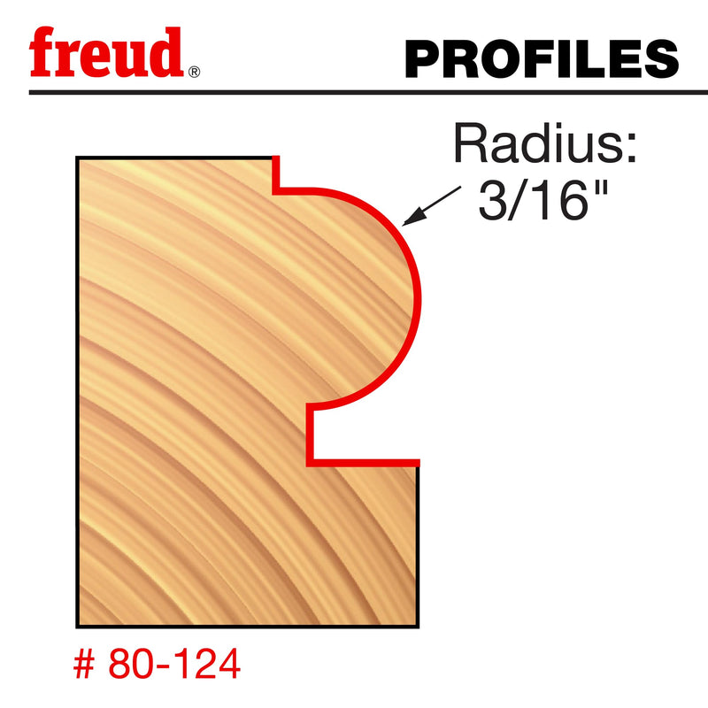 Freud 80-124: 3/16" Radius Traditional Beading Bit with 1/2" Shank