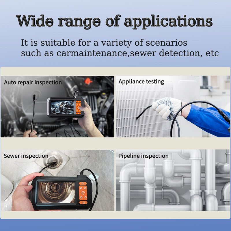 Daxiongmao Borescope Camera, 1080P HD IP67 Waterproof Endoscope with LED Light, 4.3" IPS Screen Flexible Snake Camera for Automotive Engine, Pipe, Wall & Vent InspectionI 4.3" P410 Borescope