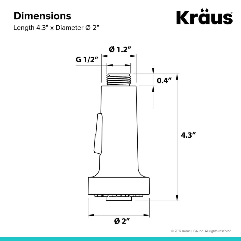 Kraus Dual Function Kitchen Faucet Sprayer in Matte Black