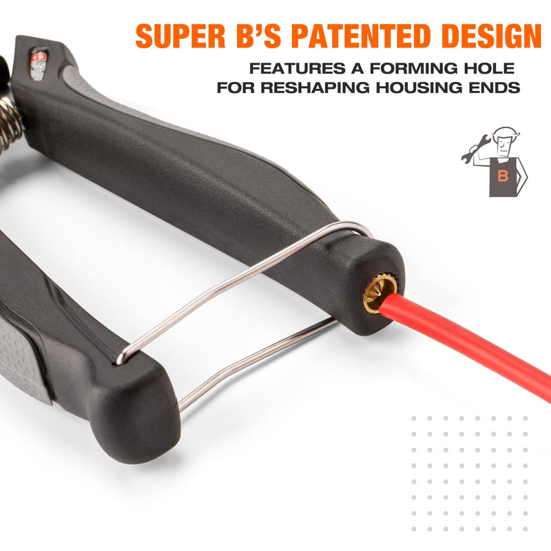 Super B Heavy Duty Cable Cutters - Precision Wire and Cable Cutting with Crimping, Housing End Forming & Quick Link Tool for Bicycles - Ergonomic Grip, Spring-Loaded Design (TB-WC31)