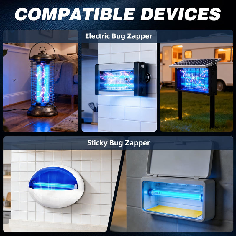 COOSPIDER 4 Pack 15W U/V BL CFL Compact Light Bulb for 30W Electric Zapper Replacement Straight Tube T8 F15 18 Inch Blue Light 15w-4-packs