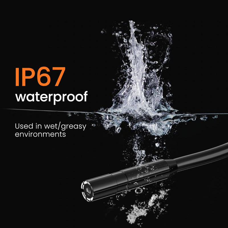 BlueSwan Borescope Camera with Light, 16.4ft Semi-Rigid Cord Snake IP67 Waterproof HD Endoscope Inspection Camera for Automotive Engine, Wall, Pickup Tool Set, Cool Gadgets, Birthday Gifts for Men Dad Built-in Screen