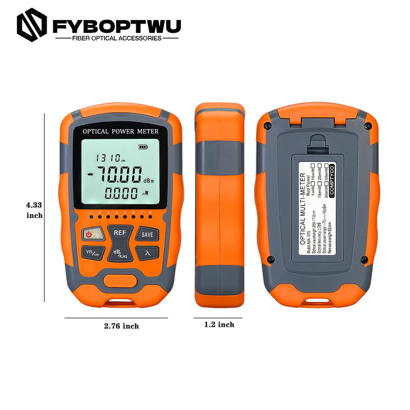 1pc 4 in 1 Function Visual Fault Locator & OPM Portable Optical Power Meter (FC/SC/ST) & RJ45 Network Test & LED Lighting, Portable Fiber Optic Tester, Range: (-70) dBm ~ (+10) dBm