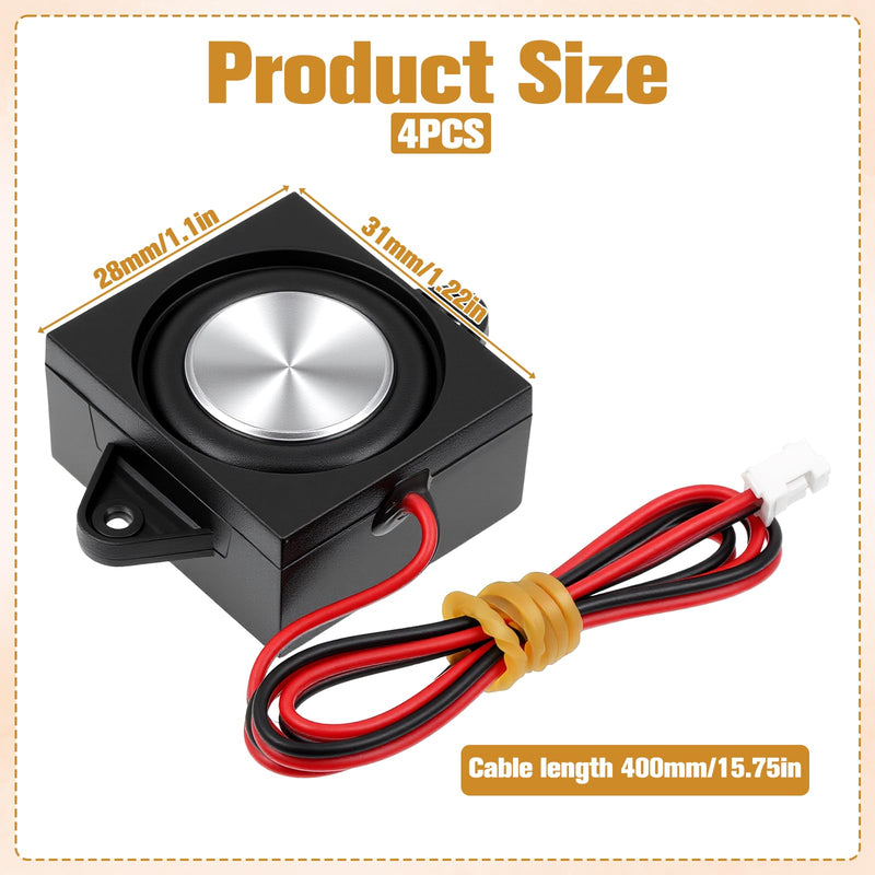 4 Pcs 8 Ohm Speaker 3 Watt Mini Small Speaker | Single Cavity Speaker Full-Range Cavity Mobile Portable Machine Speaker Connector 5V for a Variety of Electronic Projects