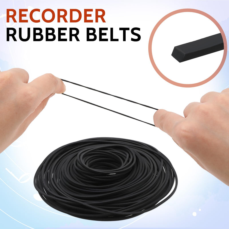 150 Pcs Cassette Player Belts Recorder Rubber Belt Repair Maintenance Tape Machine Rubber Belt Mix 40-135 mm Square Cassette Belts for CD VCR DVD LD Repeater Drives, 1mm Width