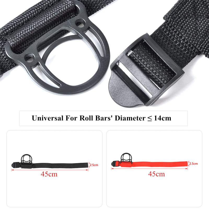 YOCTM Roll Bar Coat Hanger Clothes Hook Compatible with Jeep Wrangler JL JT TJ JK JLU Sports Sahara Freedom Rubicon X & Unlimited 1997-2025 Black Interior Parts Accessories (Pack of 2) (Black)