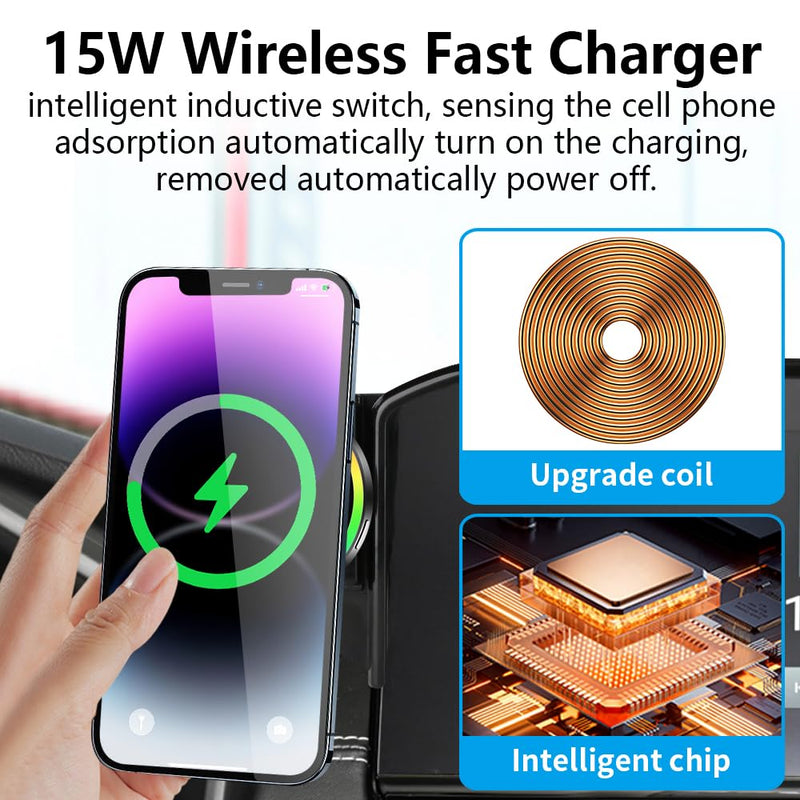 Car Magnetic Phone Mount for Mitsubishi Outlander 2022 2023 2024 （ 9 inch Screen ） Auto Interior Accessories Best Cellphone Holder Fast 15W Wireless Charger Cell Phones Charging Stand Magnet holder for 2022-2024 Outlander(9-in Screen)