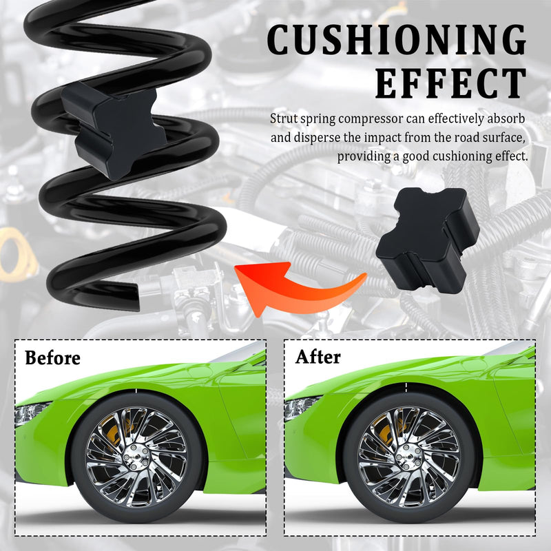 4PCS Car Coil Spring Spacers,Heavy Duty Rubber Lift Blocks for Enhancing 1" to 1.5" Spacing Spring Rate,Universal Front&Rear Coil Springs Spacers Car Accessories