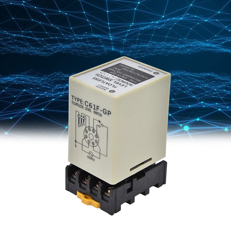 C61F‑GP Floatless Level Relay AC110V 50/60Hz Environmental Flame Retardant Shell Water Level Controller Floatless Level Switch Liquid Level Switch Water Level Control Switch floatless Levels Switch