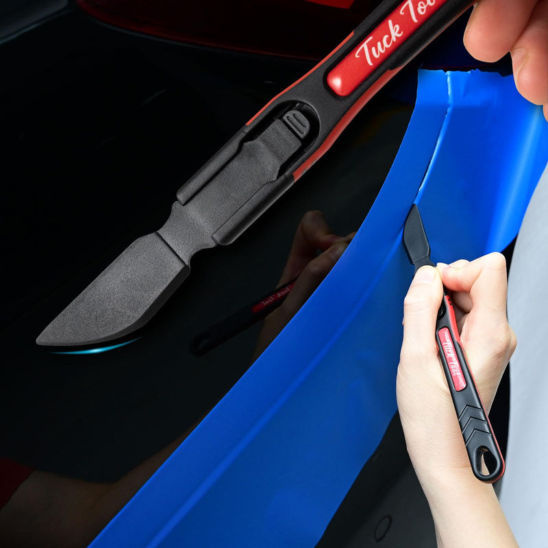 NEWISHTOOL Micro Squeegee Vinyl Wrap Tool, 6 IN 1 Pro Wrap Stick Squeegee Vinyl Tuck Tool, Heat-Resistant POM Car Wrapping Tool Seam Edge Detail Application for Vinyl Tucking, Sealing and Film Cutting
