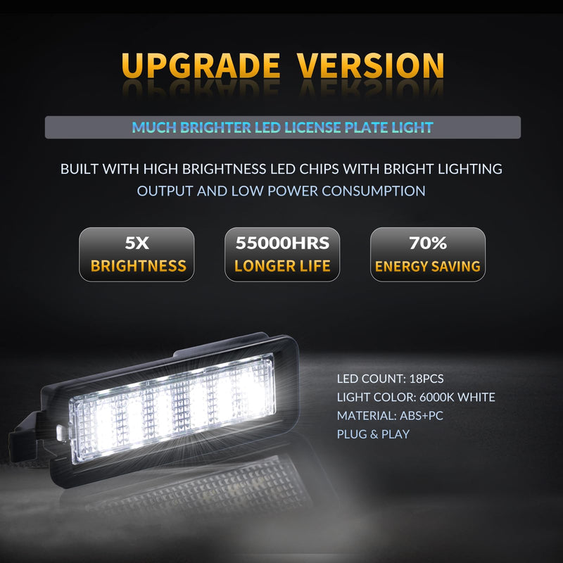 LED License Plate Light For 2015-2022 Dodge Charger Challenger Chrysler 300 Pacifica Jeep Compass Tag Lamp Assembly, 6000K White 1PCS