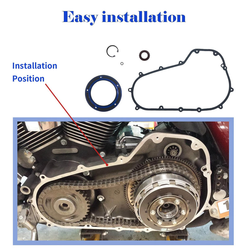 Primary Gasket Kit with Seal O-Ring Compatible for Harley Davidson Electra Glide Road Glide Touring Road King Ultra Limited Dresser Bagger 2007-2016, Clutch Complete Primary Cover Gasket