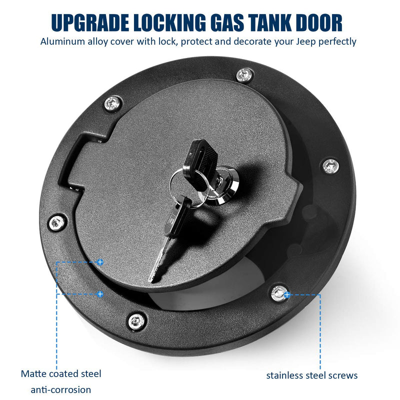 Fuel Filler Door Locking Gas Tank Cap Cover for Jeep Wrangler Accessories 2007-2018 JK Unlimited Rubicon Sahara for JK 2007-2018