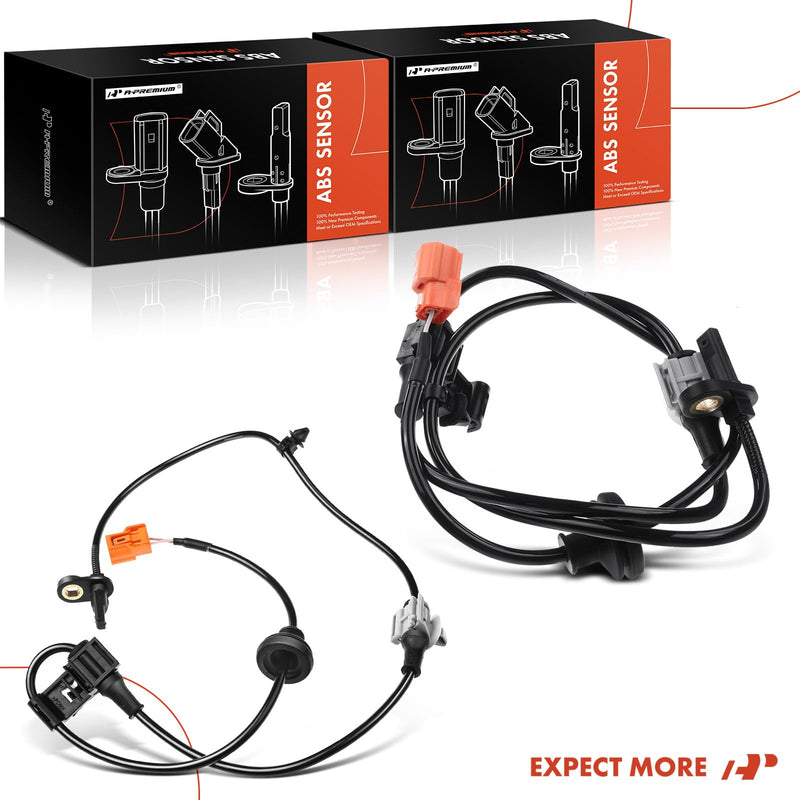 A-Premium ABS Wheel Speed Sensor Compatible with Honda Models - Ridgeline 2006-2014 3.5L, Crew Cab Pickup - Front Driver and Passenger Side, Replace# 57455SJCA01, 57455-SJC-A01 2-PC Set