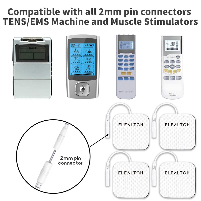  [AUSTRALIA] - TENS Unit Pads 2"X2" 52PCS 3rd Gen Upgraded Adhesive Latex-Free Reusable Non-irritating Suitable for Muscle Stimulation Electrotherapy Compatible with AUVON TENS 7000 Electrode,Replacement