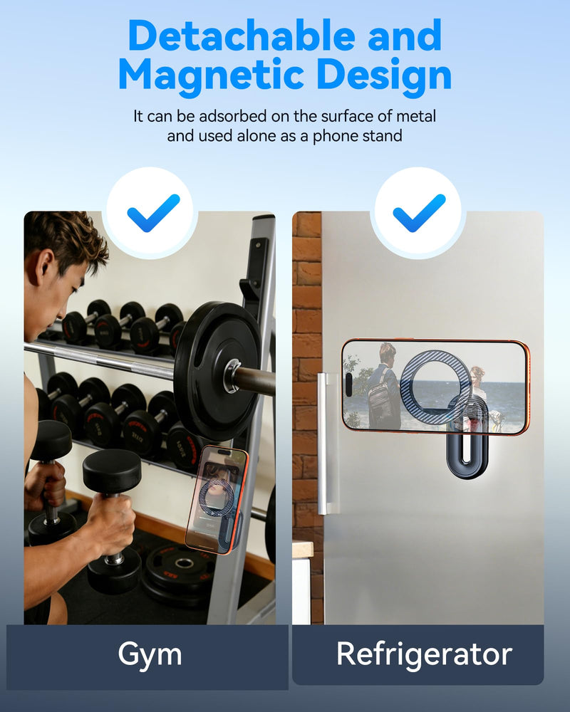 2-IN-1 Detachable MagSafe Car Mount, Vacuum Magnetic Phone Holder for Car | [2800gf Strong Magnet & 89+LBS Suction Base] Phone Holders for Your Car, 360° Adjustable Car Phone Holder for iPhone 17-12 Carbon Fiber