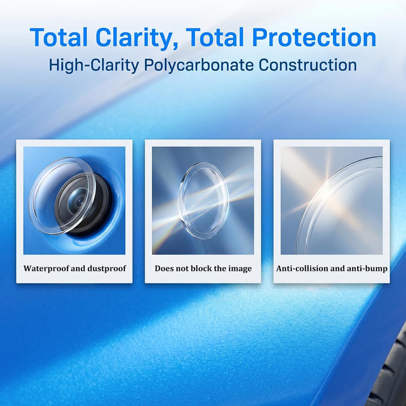 Zpana 4PCS Car Camera Lens Protector, Clear Backup Camera Cover | Transparency 360° Panoramic Rearview Camera Rain Guard Cover, Anti-Glare Weatherproof Auto Backup Lens Shield