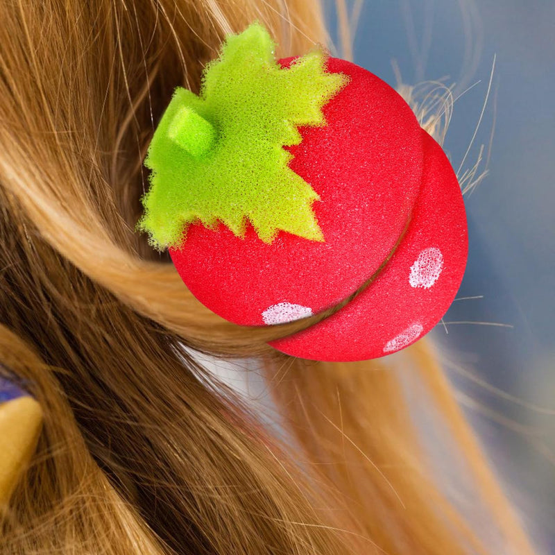 18pcs Strawberry Shape Sponge Hair Rollers Heatless Curlers Overnight Hair Curlers to Sleep in Soft Curl Sponge Styling Tool for Loose Waves or Tight Curls Travel Use