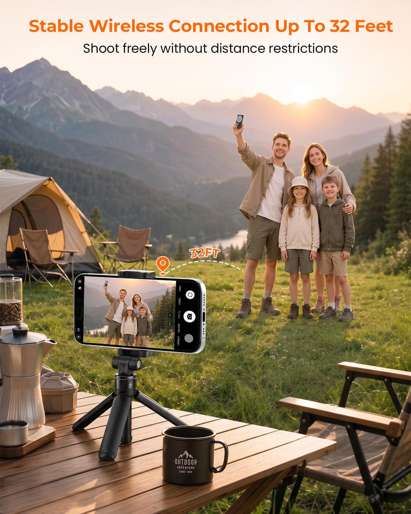 Wireless Selfie Monitor Screen for iPhone Magnetic Back Camera – Real-Time 4K Live Preview for Livestreaming Product Demos Online Teaching Solo Vlogging – Portable HD Ultra-Clear Sharp Pro+ Black