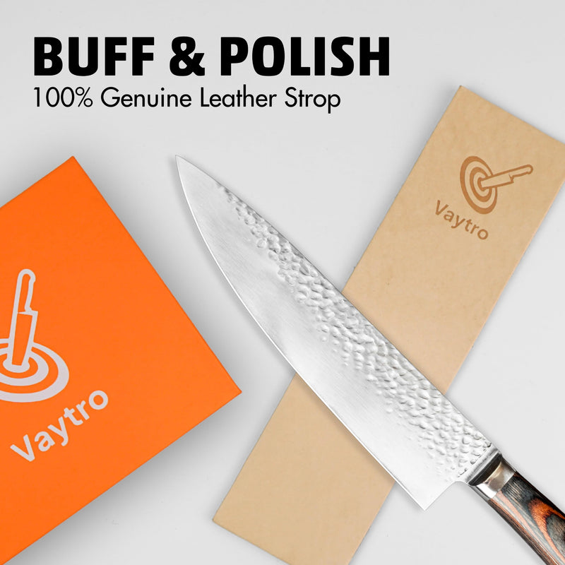 Rolling Knife Sharpener Kit – Manual Kitchen Knife Sharpening Stone System with #400 & #1000 Grit, Diamond Sharpening Tool, 15°/20° Guides & Leather Strop