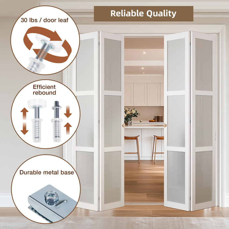 Bifold Door Hardware Kit, 36-Inch Bi-fold Closet Door Track Kit Bifold Closet Door Hardware Kit Folding Door Hardware Repair Replacement Tool Kit 36 Inch Track