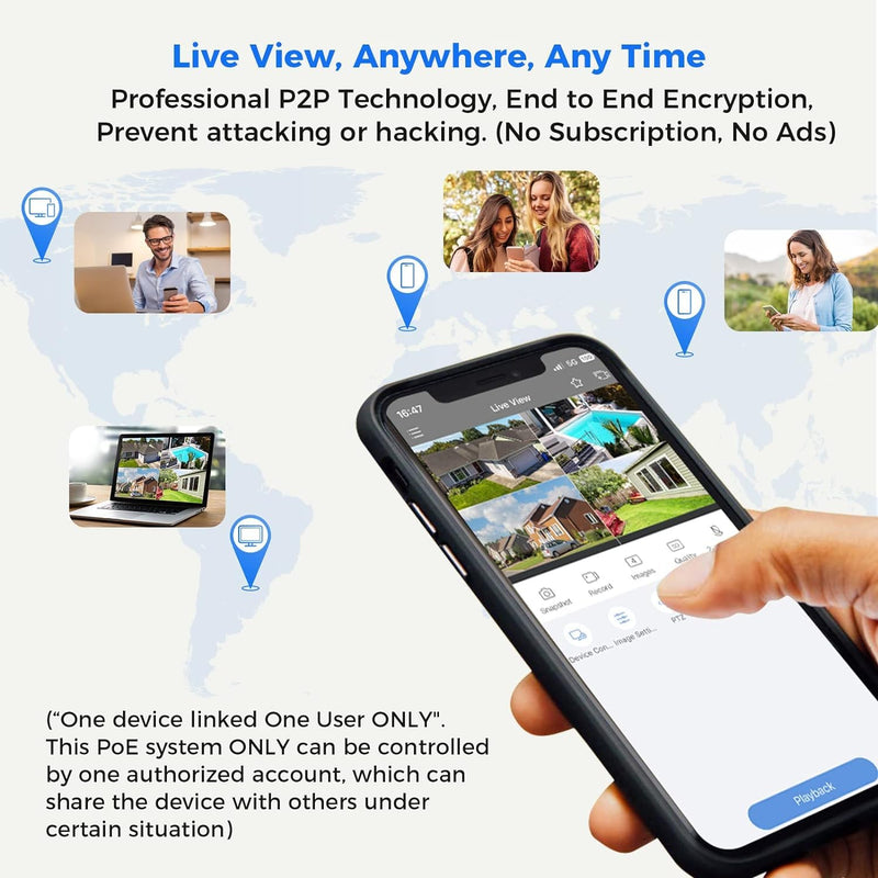 Hiseeu [Human Vehicle Detect] 5MP PoE Camera, IP Camera Outdoor, 2 Way Audio, Spotlight&Sound Alarm, IP67 Waterproof, Remote Access, No Monthly Fee, Work w PoE NVR 5MP Camera