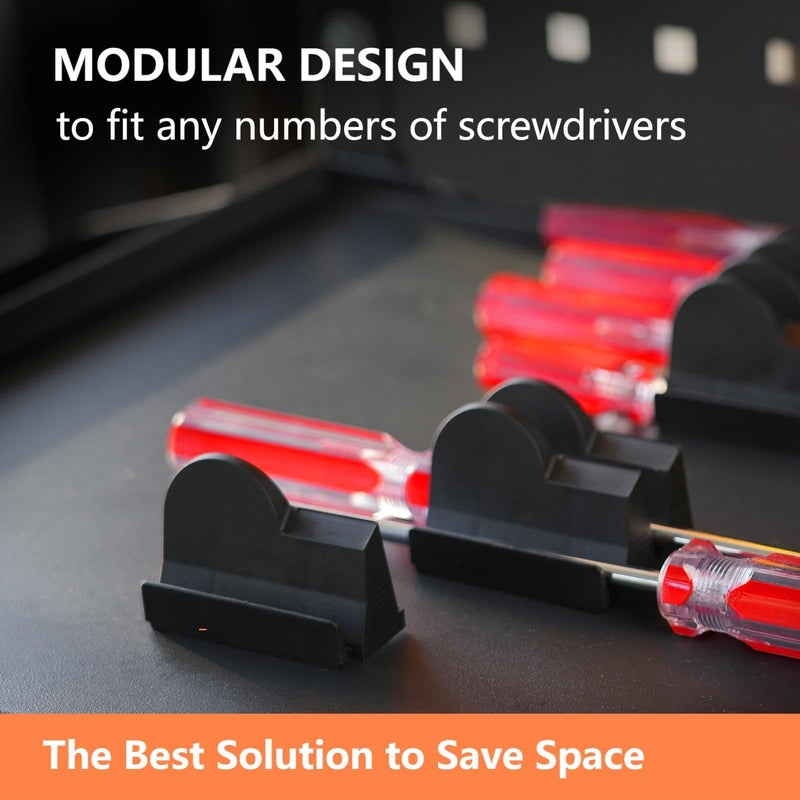 48pcs Magnetic Modular Screwdriver Organizer and Wrench Organizer for Tool Drawer and tool box. Modular & Expandable Screwdriver Holder with magnet, gift for brother and father. 48