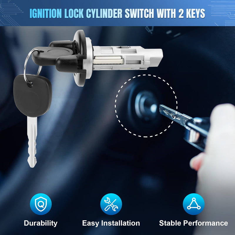 LCWRGS Ignition Lock Cylinder Switch with Keys Replacement for 1998-2003 Chevy Silverado Suburban Tahoe Express GMC Sierra Savana Yukon XL 1500 2500 3500 Cadillac Escalade, Replaces US287L