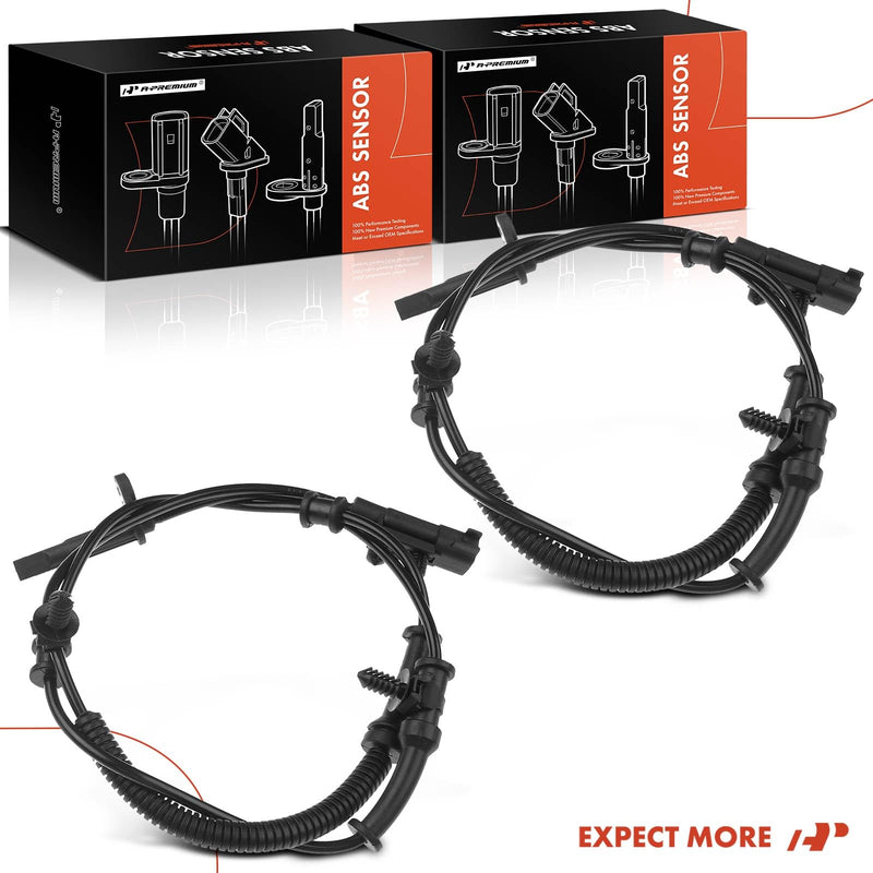 A-Premium 2PC Set Front ABS Wheel Speed Sensor for Jeep Grand Cherokee 2016-2020, Dodge Durango 2016-2017 [Without Adaptive Cruise Control] - Front Driver & Passenger Side Pack of 2
