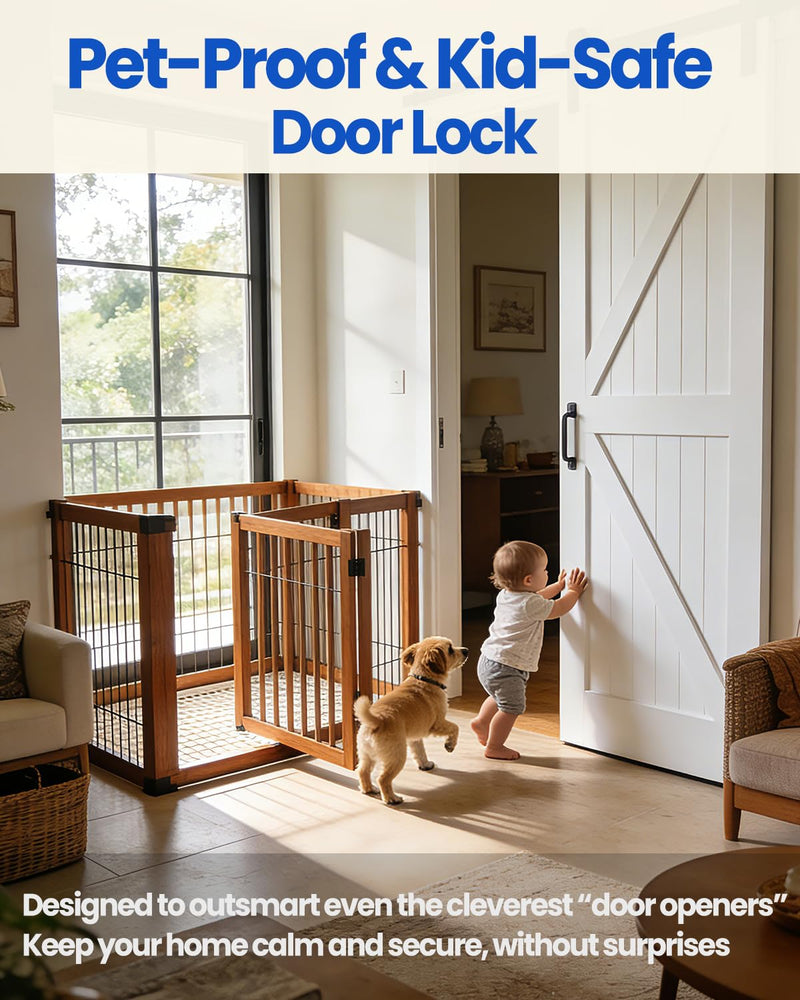 Barn Door Lock and Latche: Black 90/180 Degree Latch, Sliding Barn Door Locks, Small Sliding Gate Latch, Zinc-Alloy Bifold Door Latch for Cabinets, Bathroom, Window, Outdoor, Child Proof (4 Pack) 4 Pack