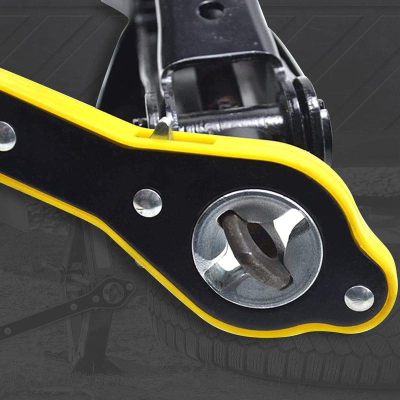 Auto Labor-Saving Jack Ratchet Wrench with Long Handle for Scissor Jack, Lug Wrench for Tire Jack, Car Jack Wrench Positive and Reversal Knob Design For Travel/Truck/SUV/Vans