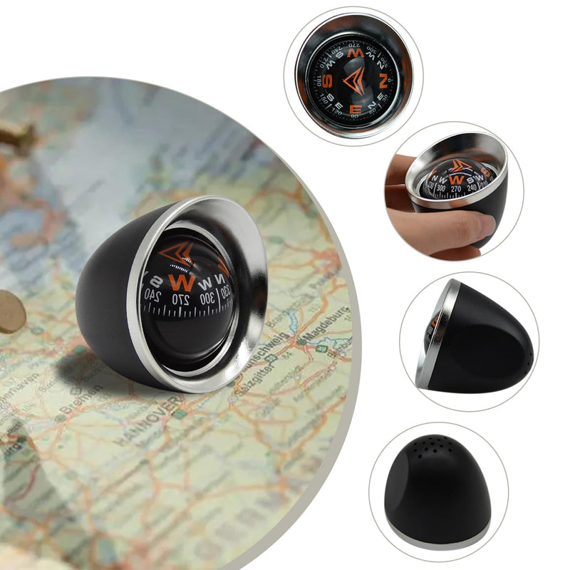Mini Car Ball Compass, Marine Compass Interior Mount Dash Guide Hiking Accessories with Adhesive Tape, Automotive Dashboard Vehicle Direction Navigation Ball for Boat Car Truck Ship Outdoor
