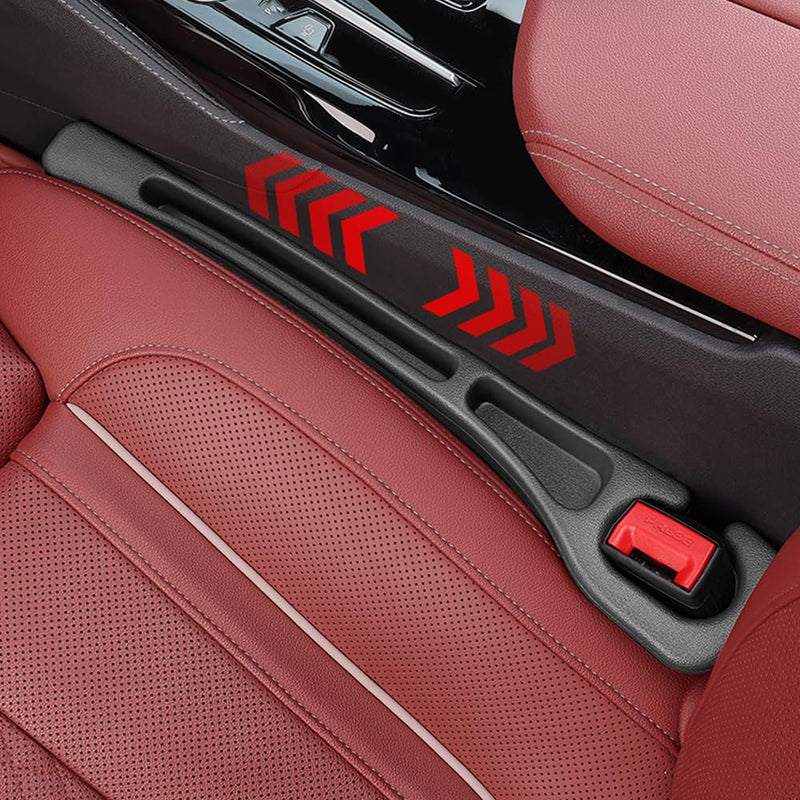Car Seat Gap Filler Organizer Universal for Car SUV Truck Accessories Seat Gap Plug Blocker with Storage Slot Black 2 Pack Driver's＋Passenger PU 2Pack