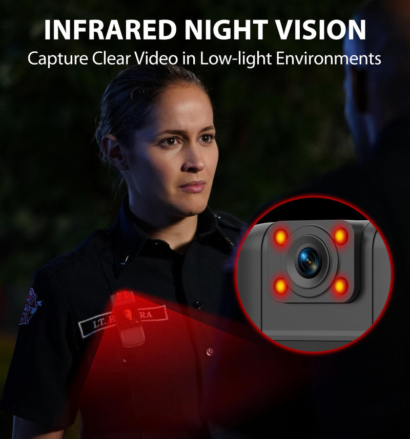 4K Body Camera with Audio and Video Recording, 128G Mini Wearable Body Cam | 180° Rotating Lens, Night Vision, 15Hrs Battery, Magnetic Clip Portable Cameras for Sports Travel and Police Law Enforcement
