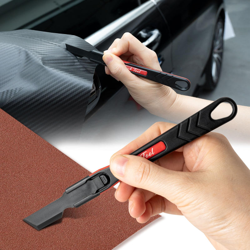 NEWISHTOOL Micro Squeegee Vinyl Wrap Tool, 6 IN 1 Pro Wrap Stick Squeegee Vinyl Tuck Tool, Heat-Resistant POM Car Wrapping Tool Seam Edge Detail Application for Vinyl Tucking, Sealing and Film Cutting
