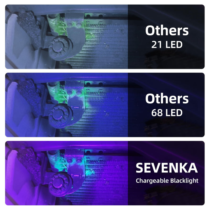 SEVENKA Air Conditioner Leak Detector, Professional Rechargeable AC Leak Detector Kit, AC UV Dye Leak Detection with UV Protective Glasses, Portable Bag