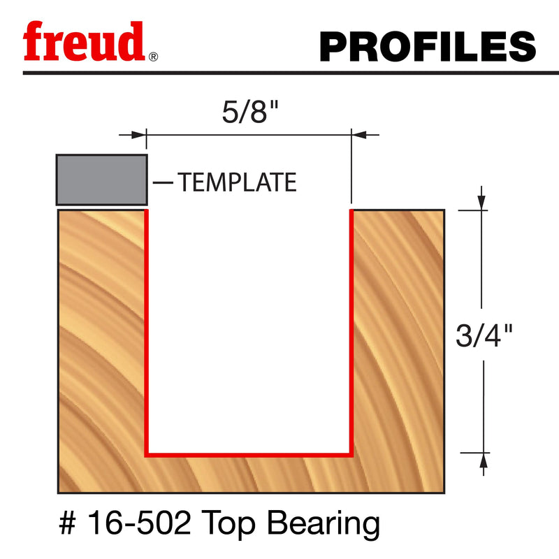 Freud 16-502: 5/8" (dia.) Mortising Bit with 1/4" shank, 2-7/16" overall length