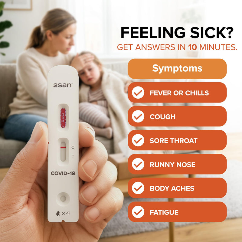 2San COVID-19 Rapid Antigen Home Test - Results in 10 Minutes | FDA Cleared OTC nasal swab test for ages 2+ – no appointment needed – available in 1, 2, or 5 pack