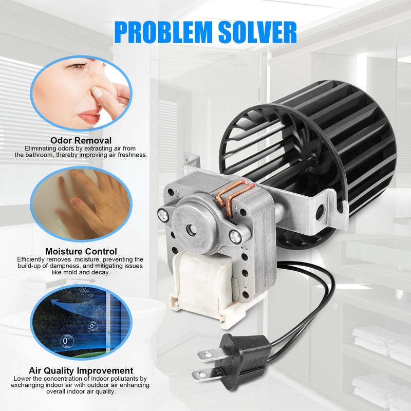 Upgraded S97009796 Bathroom Fan Motor Blower Assembly Compatible with Broan Nutone Bulb Ceiling Heaters 162-E, G, J, K, L, M & 164-E, G, J, K, L, M, Replace# 97009796 S97009758 S97009796B, 70 CFM