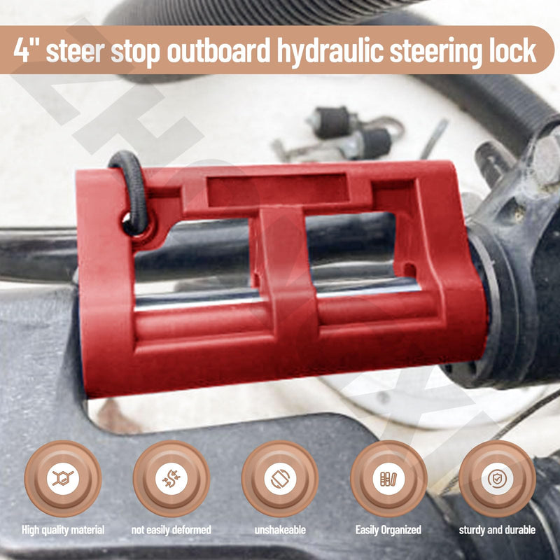 4" Steer Stop Outboard Hydraulic Steering Lock, Hydraulic Steering Locks 4" Outboard Motor Steering Lock for Outboard Motor Trailering/Transport, Steer-Stop Steering Lock 1 Pair