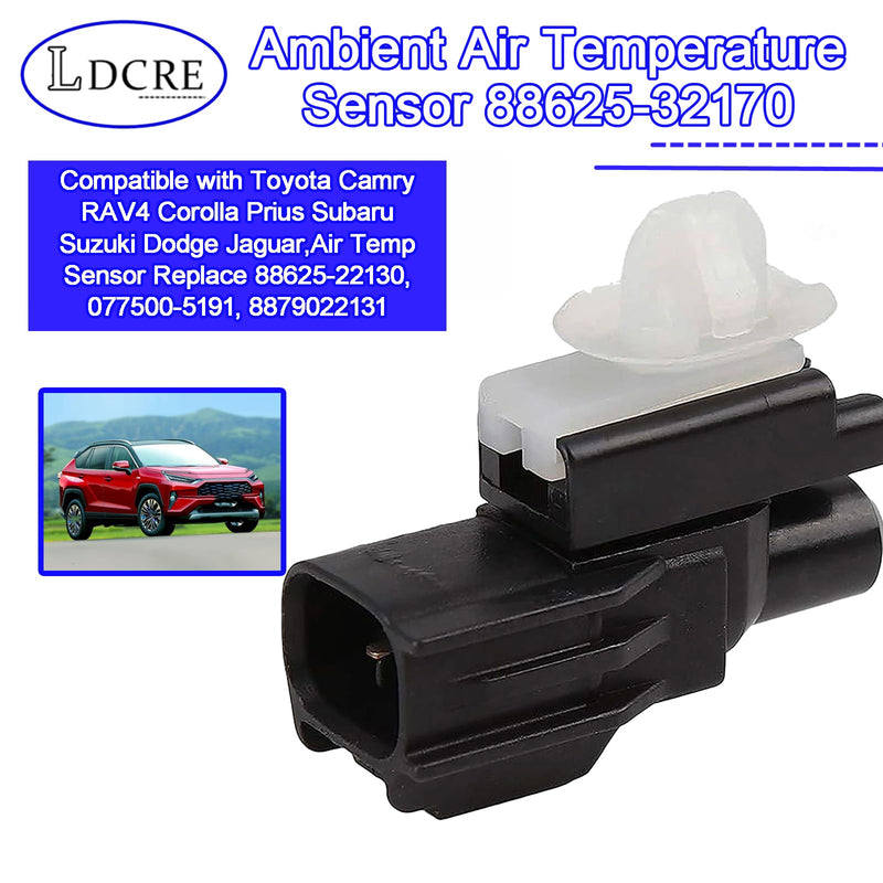 Ambient Air Temperature Sensor 88625-32170,Compatible with Toyota Camry RAV4 Corolla Prius Subaru Suzuki Dodge Jaguar,Air Temp Sensor Replace 88625-22130, 077500-5191, 8879022131